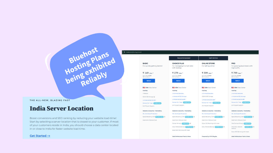 Bluehost Hosting Plans Page 